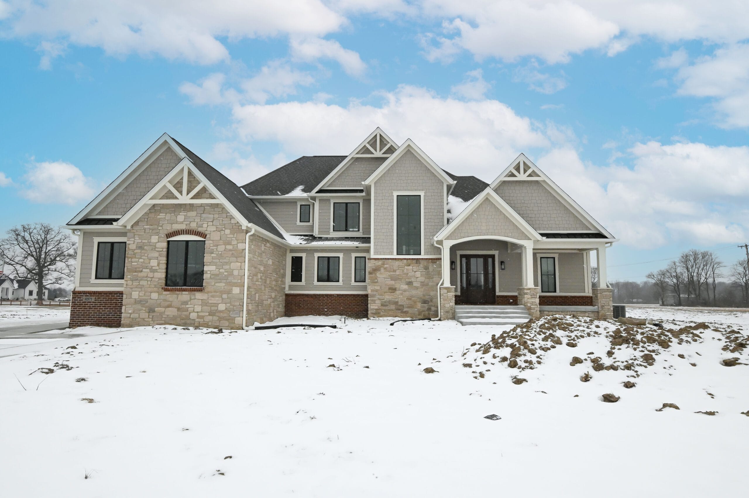 front exterior elevation decorative gable shake stone