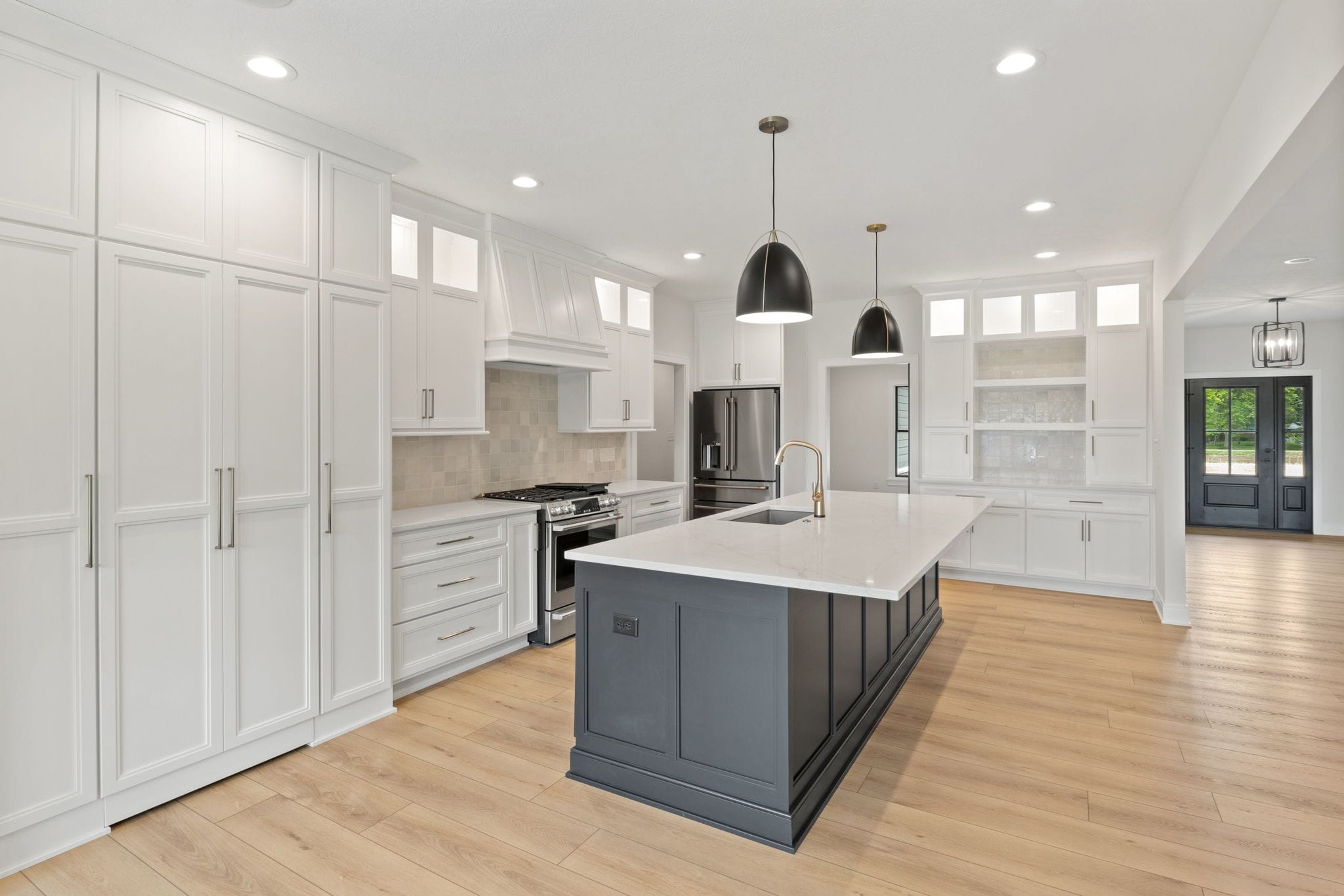 kitchen cabinets lights island pendants quartz granite